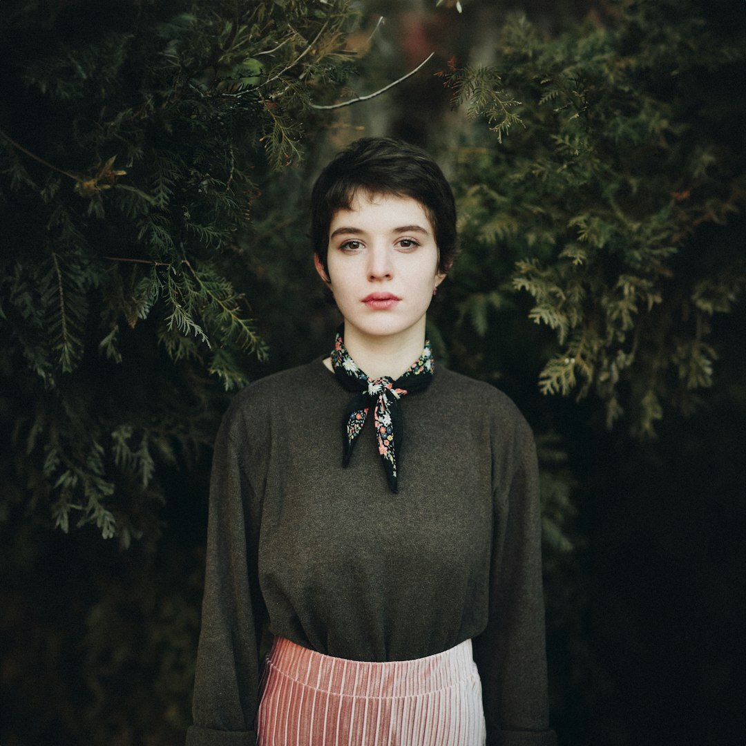 Studio portrait of a Lithuanian woman editor in her 40s
